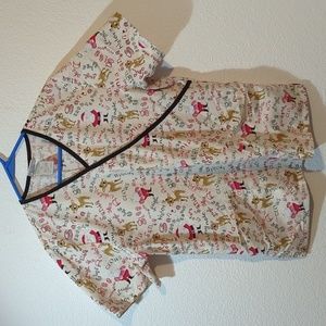 Rudolph the Red Nosed Reindeer Scrub Top Medium